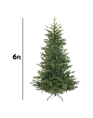 Dellonda Artificial 6ft/180cm Hinged Christmas Tree with 1000+ PE/PVC Tips