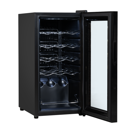 Baridi 15 Bottle Wine Cooler Fridge with Digital Touchscreen Controls & LED Light, Black