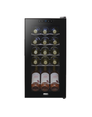 Baridi 15 Bottle Wine Cooler Fridge with Digital Touchscreen Controls & LED Light, Black