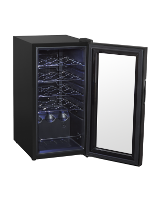 Baridi 15 Bottle Wine Cooler Fridge with Digital Touchscreen Controls & LED Light, Black