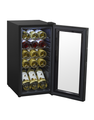 Baridi 15 Bottle Wine Cooler Fridge with Digital Touchscreen Controls & LED Light, Black