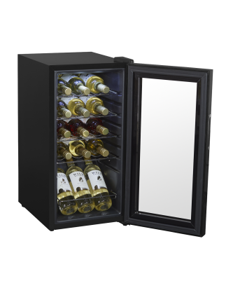 Baridi 15 Bottle Wine Cooler Fridge with Digital Touchscreen Controls & LED Light, Black