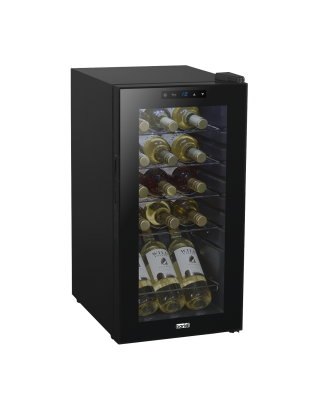 Baridi 15 Bottle Wine Cooler Fridge with Digital Touchscreen Controls & LED Light, Black