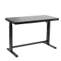 Bureau debout réglable électrique Dellonda noir avec USB et tiroir, 1200 x 600 mm