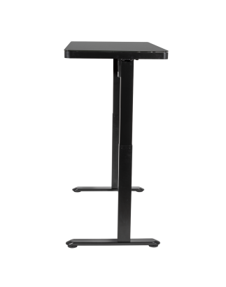 Bureau debout réglable électrique Dellonda noir avec USB et tiroir, 1200 x 600 mm