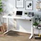 Bureau debout réglable électrique Dellonda blanc avec USB et tiroir, 1200 x 600 mm