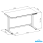 Bureau debout réglable électrique Dellonda blanc avec USB et tiroir, 1200 x 600 mm