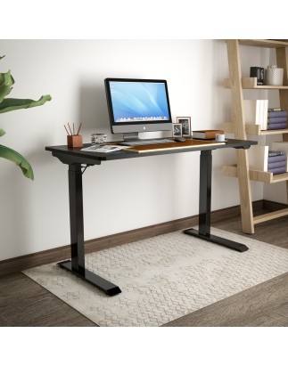 Dellonda Black Electric Adjustable Office Standing Desk, Quiet & Fast 1200x600mm