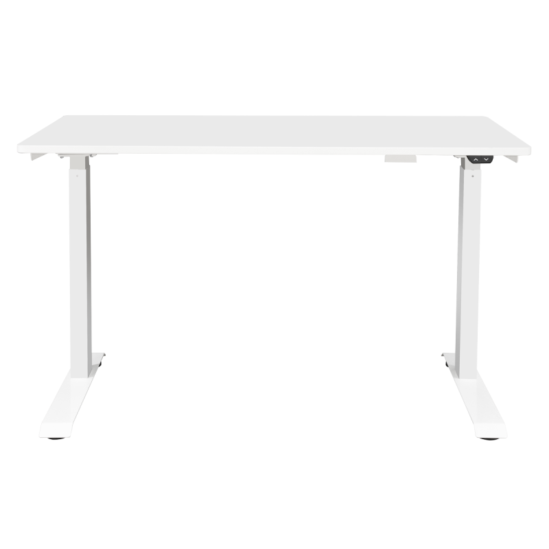 Bureau debout de bureau électrique réglable blanc Dellonda, silencieux et rapide 1200 x 600 mm