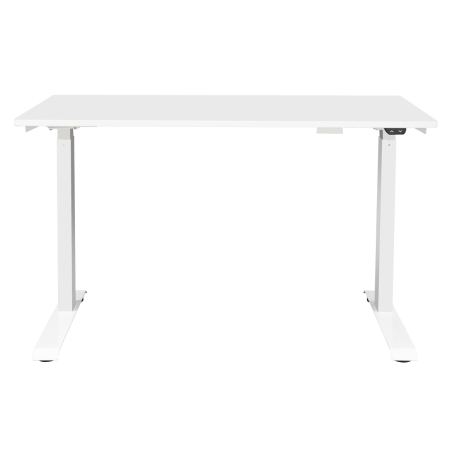 Bureau debout de bureau électrique réglable blanc Dellonda, silencieux et rapide 1200 x 600 mm