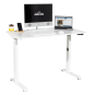 Dellonda White Electric Adjustable Office Standing Desk, Quiet & Fast 1200x600mm