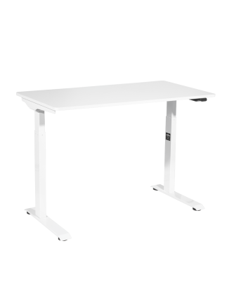 Bureau debout de bureau électrique réglable blanc Dellonda, silencieux et rapide 1200 x 600 mm