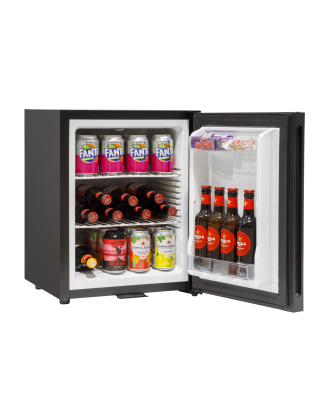 Baridi 35L Ultra Quiet Drinks & Wine Mini Cooler Fridge with LED Light, Black