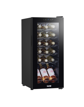 Baridi 18 Bottle Wine Cooler Fridge with Digital Touchscreen Controls & LED Light, Black