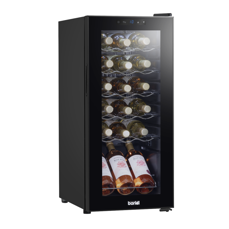 Baridi 18 Bottle Wine Cooler Fridge with Digital Touchscreen Controls & LED Light, Black