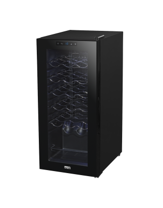 Baridi 18 Bottle Wine Cooler Fridge with Digital Touchscreen Controls & LED Light, Black