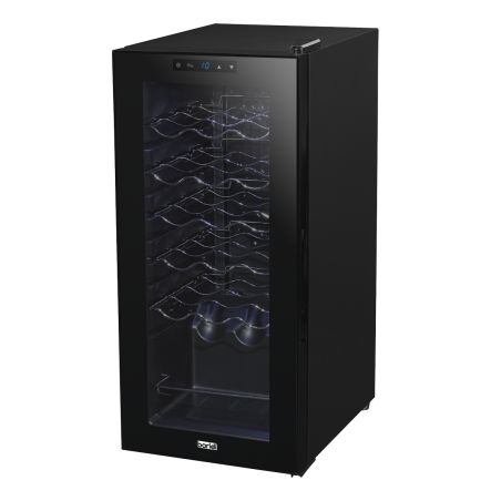 Baridi 18 Bottle Wine Cooler Fridge with Digital Touchscreen Controls & LED Light, Black