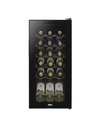 Baridi 18 Bottle Wine Cooler Fridge with Digital Touchscreen Controls & LED Light, Black