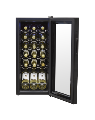 Baridi 18 Bottle Wine Cooler Fridge with Digital Touchscreen Controls & LED Light, Black