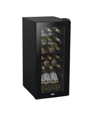 Baridi 18 Bottle Wine Cooler Fridge with Digital Touchscreen Controls & LED Light, Black