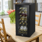 Baridi 18 Bottle Wine Cooler Fridge with Digital Touchscreen Controls & LED Light, Black