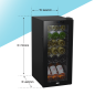 Baridi 18 Bottle Wine Cooler Fridge with Digital Touchscreen Controls & LED Light, Black