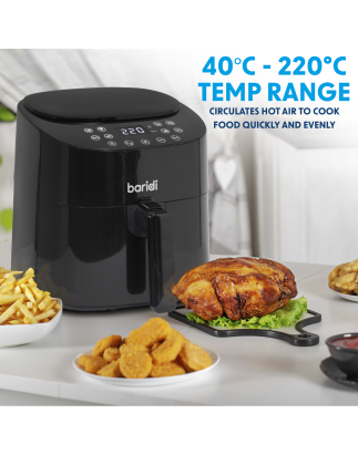 Friteuse à air Baridi 3,5 L faible en gras avec système de circulation numérique rapide sans huile, 1 300 W, 8 préréglages