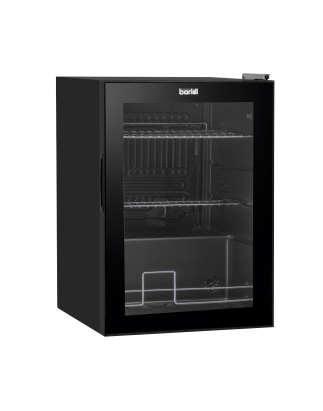 Baridi 60L Beer & Drinks Fridge with LED Light, Black and Glass Door