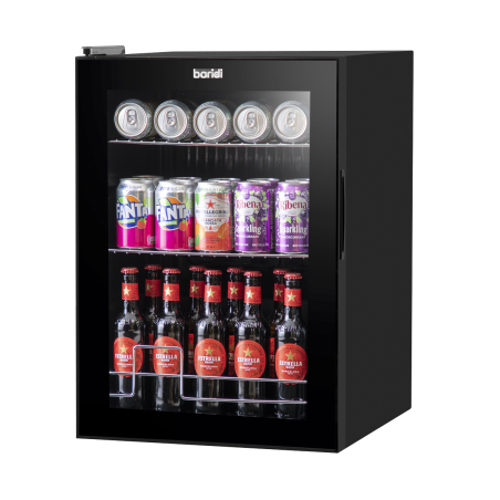 Baridi 60L Beer & Drinks Fridge with LED Light, Black and Glass Door