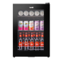 Réfrigérateur à bière et boissons Baridi 60 L avec lumière LED, porte noire et vitrée