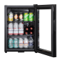 Réfrigérateur à bière et boissons Baridi 60 L avec lumière LED, porte noire et vitrée