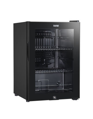 Baridi 60L Beer & Drinks Fridge with LED Light, Black and Glass Door