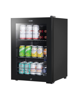 Baridi 60L Beer & Drinks Fridge with LED Light, Black and Glass Door