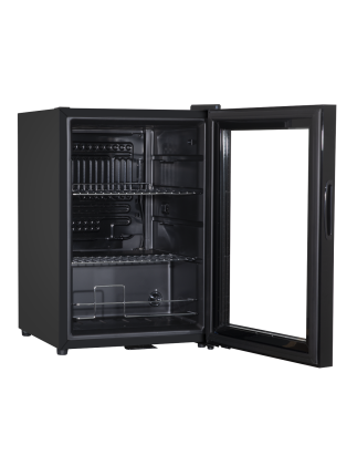 Baridi 60L Beer & Drinks Fridge with LED Light, Black and Glass Door