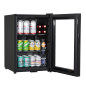 Réfrigérateur à bière et boissons Baridi 60 L avec lumière LED, porte noire et vitrée