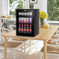 Baridi 60L Beer & Drinks Fridge with LED Light, Black and Glass Door