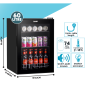 Baridi 60L Beer & Drinks Fridge with LED Light, Black and Glass Door