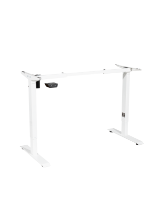 Dellonda Electric Adjustable Standing Desk Frame, 70kg Capacity, White, Quiet