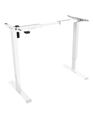 Dellonda Electric Adjustable Standing Desk Frame, 70kg Capacity, White, Quiet