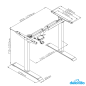 Cadre de bureau debout réglable électrique Dellonda, capacité de 70 kg, blanc, silencieux