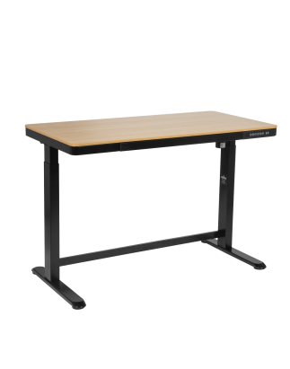 Dellonda Oak Electric Adjustable Standing Desk with USB & Drawer, 1200 x 600mm