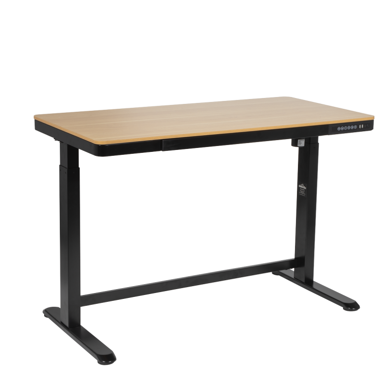 Dellonda Oak Electric Adjustable Standing Desk with USB & Drawer, 1200 x 600mm