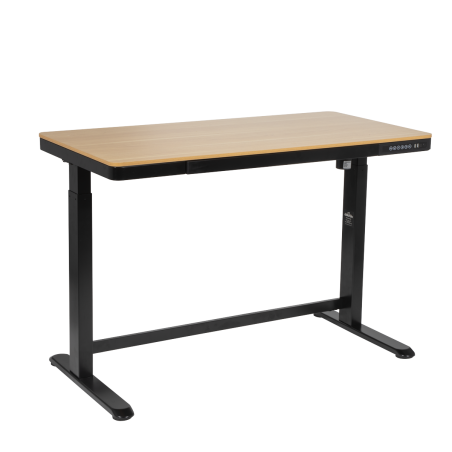 Dellonda Oak Electric Adjustable Standing Desk with USB & Drawer, 1200 x 600mm