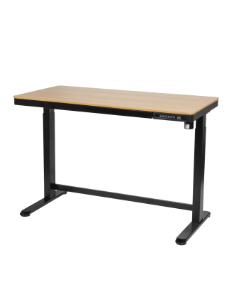 Dellonda Oak Electric Adjustable Standing Desk with USB & Drawer, 1200 x 600mm