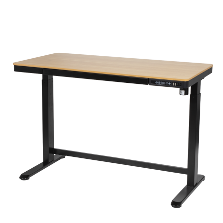 Dellonda Oak Electric Adjustable Standing Desk with USB & Drawer, 1200 x 600mm