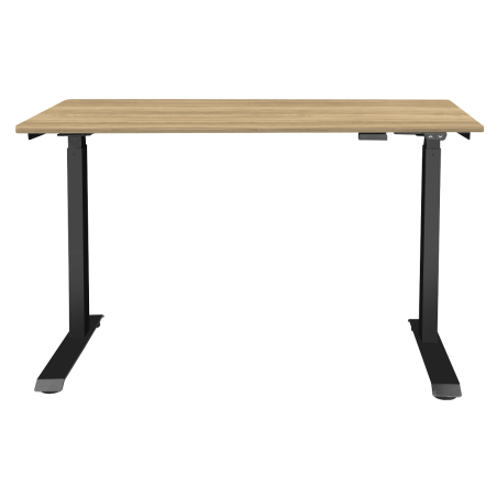 Dellonda Oak Electric Adjustable Office Standing Desk, Quiet, 70kg, 1200 x 600mm