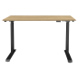 Dellonda Oak Electric Adjustable Office Standing Desk, Quiet, 70kg, 1200 x 600mm