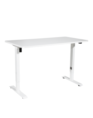 Dellonda Single Motor Height-Adjustable Electric Sit & Stand Desk with White Desktop & Frame