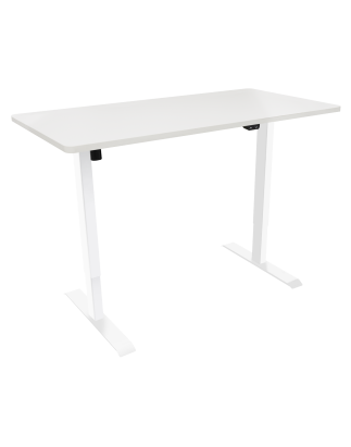 Dellonda Single Motor Height-Adjustable Electric Sit & Stand Desk with White Desktop & Frame