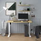 Dellonda Single Motor Height-Adjustable Electric Sit & Stand Desk with Oak Desktop & White Frame